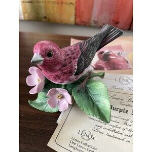 Lenox Garden Bird Collection Purple Finch Porcelain Figurine Hand Painted 1991